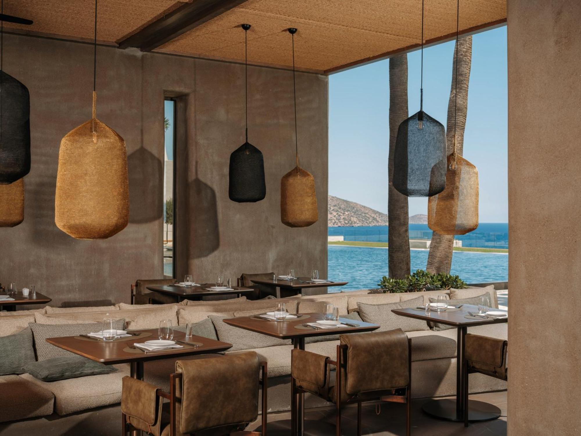 Minos Palace Resort - Adults Only Ájosz Nikólaosz Kültér fotó The restaurant at the Mykonos EDITION